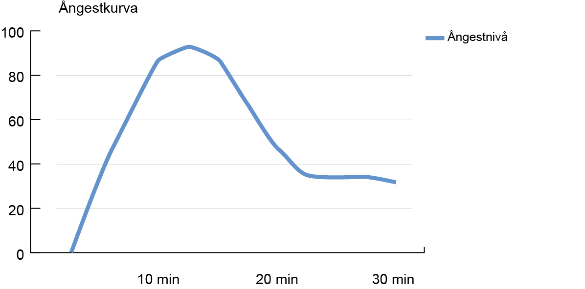 Graf som visar en ångestkurva