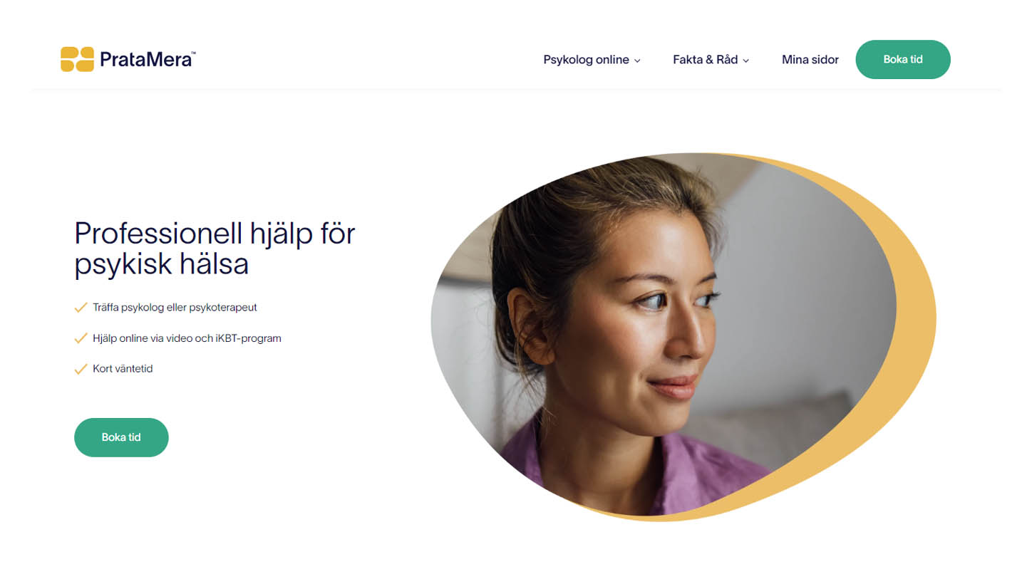 Skrämbild av PrataMeras startsida